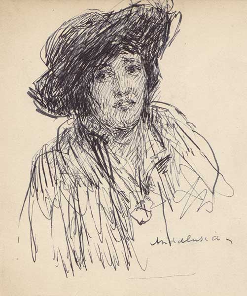 SIDE PROFILE OF A LADY AND LADY WITH HAT [ANDALUSIA] by John Butler Yeats RHA (1839-1922) at Whyte's Auctions