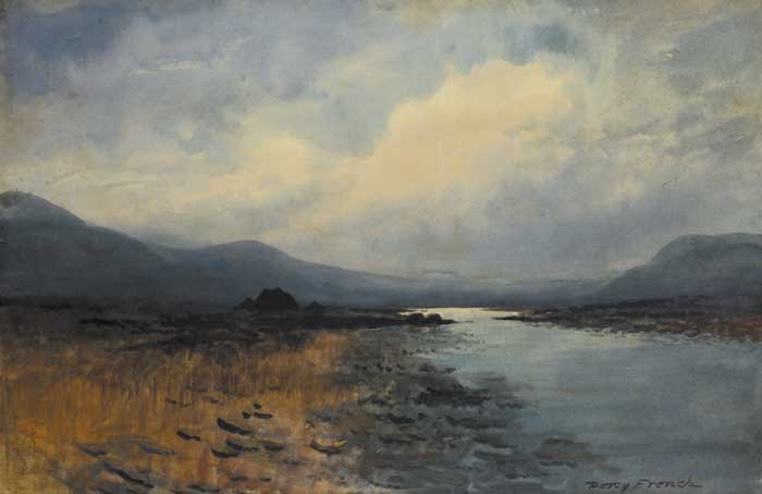 PARTING CLOUDS OVER BOGLAND RIVER by William Percy French (1854-1920) at Whyte's Auctions
