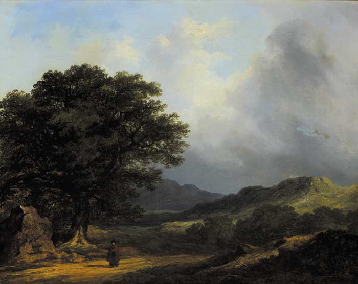 RURAL LANDSCAPE WITH A FIGURE ON THE ROADWAY, 1840 by James Arthur O'Connor (1792-1841) at Whyte's Auctions