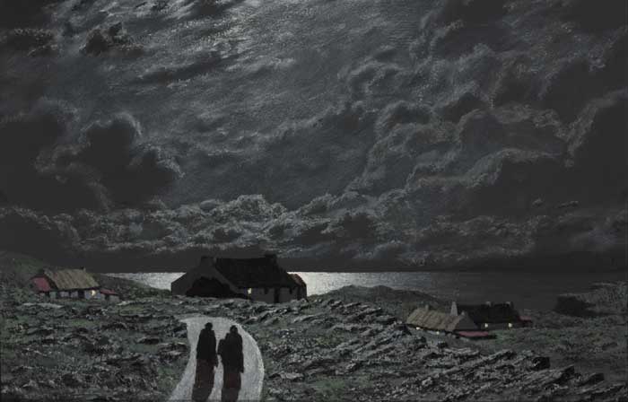MOONLIGHT BETWEEN THE SHOWERS (CONNEMARA COAST) by Ciaran Clear sold for �1,700 at Whyte's Auctions