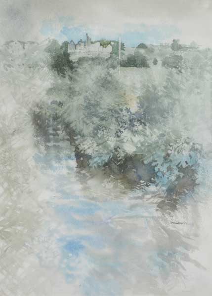 CREEVELEA ABBEY FROM THE RIVER BONET DROMAHAIR, COUNTY LEITRIM, 1983 by Terence P. Flanagan RHA PPRUA (1929-2011) at Whyte's Auctions