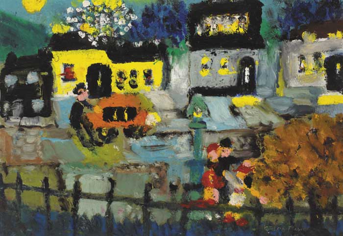 VILLAGE STREET by Gretta Bowen sold for �600 at Whyte's Auctions