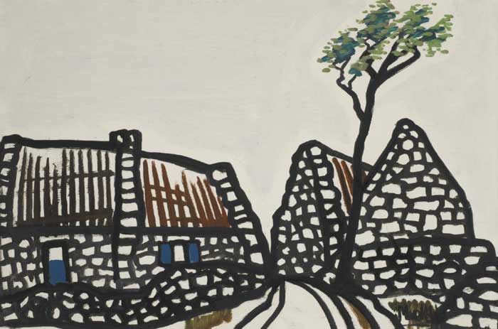 STONE WALLED COTTAGES by Markey Robinson (1918-1999) at Whyte's Auctions
