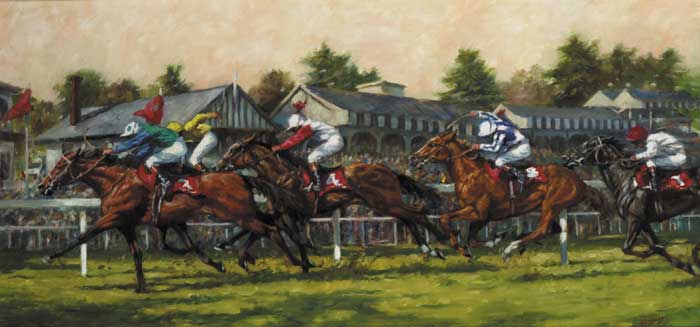 THE FINISH AT THE PHOENIX PARK, DUBLIN by Roy Lyndsay sold for �2,900 at Whyte's Auctions