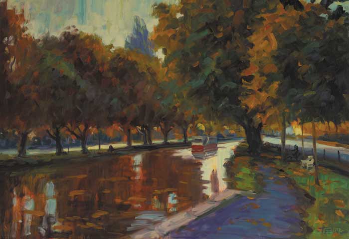 GRAND CANAL, DUBLIN by Norman Teeling sold for �1,050 at Whyte's Auctions