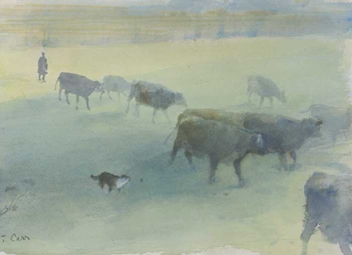 MILKING TIME by Tom Carr HRHA HRUA ARWS (1909-1999) at Whyte's Auctions