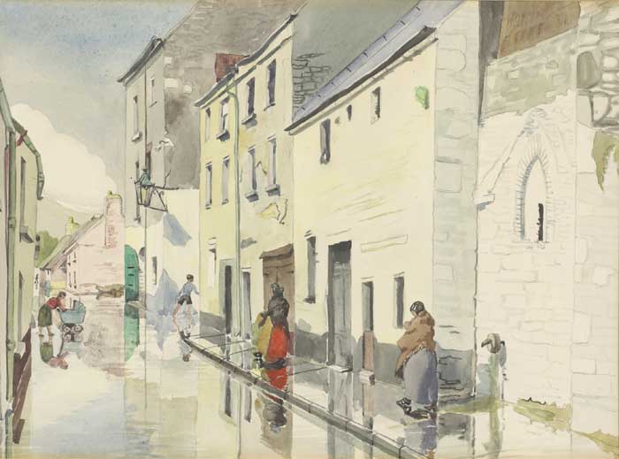 WET STREET, KILLARNEY, 1943 by Harry Kernoff sold for 4,200 at Whyte's Auctions