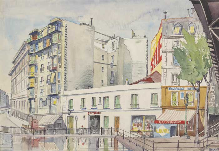 HOUSES NEAR JEAN-JAURES, PARIS, c.1931 by Harry Kernoff RHA (1900-1974) at Whyte's Auctions