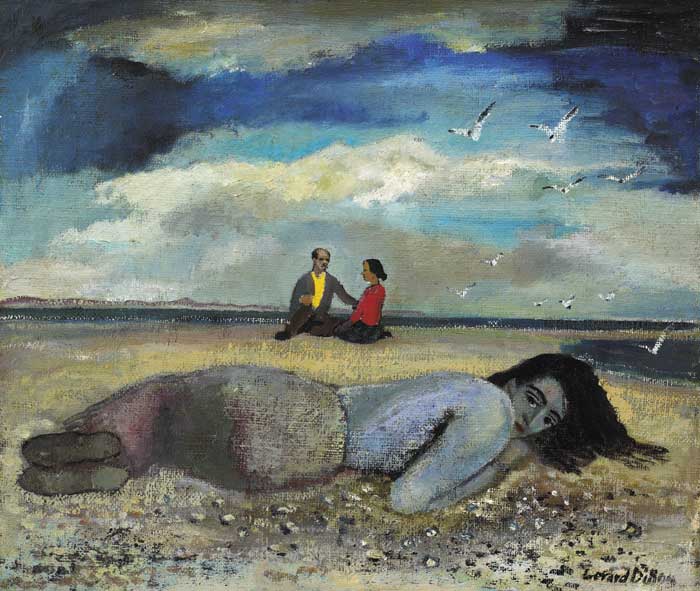 GIRL ON BEACH by Gerard Dillon sold for �29,000 at Whyte's Auctions