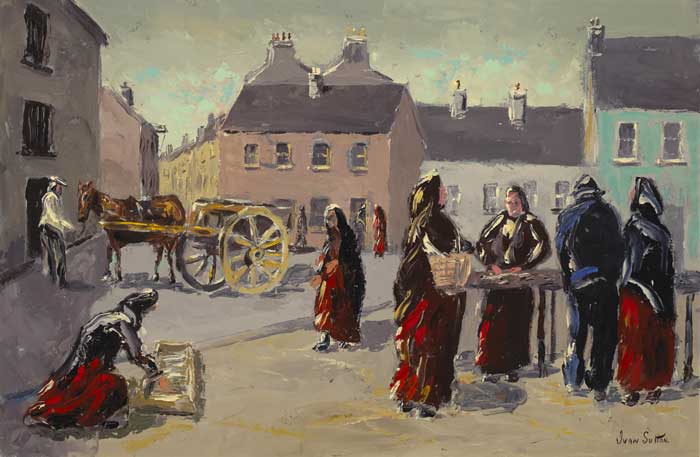 THE OLD CLADDAGH FISHMARKET, GALWAY by Ivan Sutton (b.1944) at Whyte's Auctions