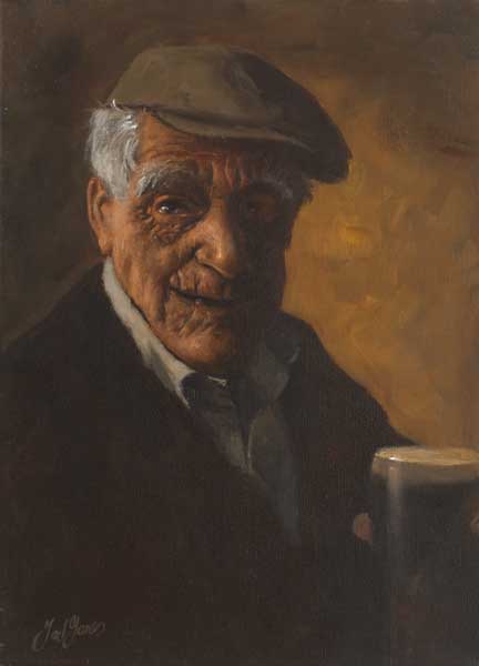 A PINT OF PLAIN by Ted Jones sold for �1,500 at Whyte's Auctions