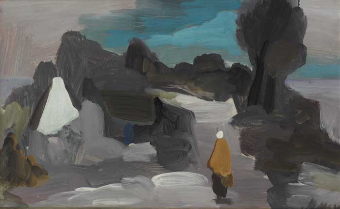 SHAWLIE WITH COTTAGE IN A LANDSCAPE by Markey Robinson (1918-1999) at Whyte's Auctions