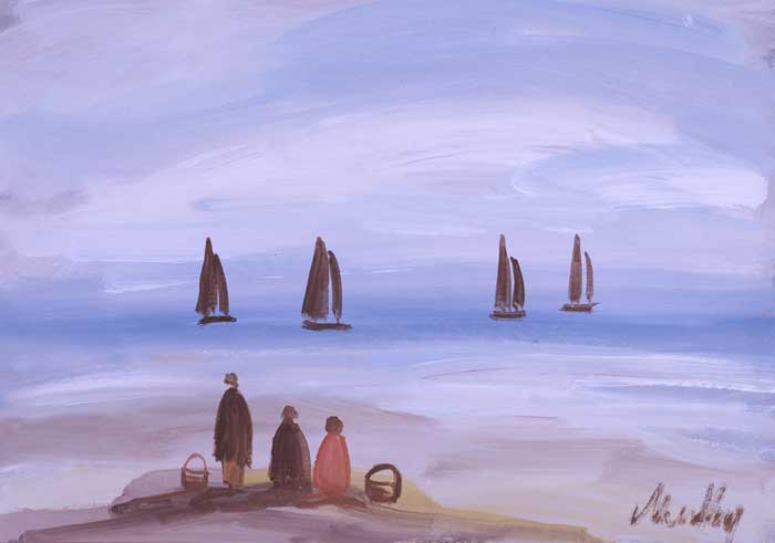 WATCHING THE FISHING BOATS II by Markey Robinson (1918-1999) at Whyte's Auctions