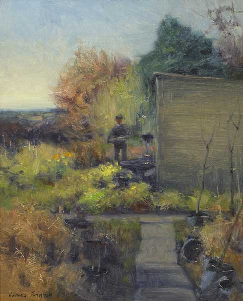 GARDEN CENTRE, MARCH by James English RHA (b.1946) at Whyte's Auctions