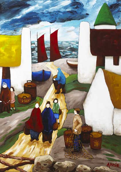 VILLAGE BY THE SEA by Annie Robinson (b.1954) at Whyte's Auctions