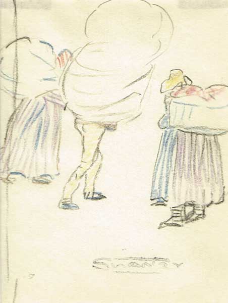 MAN AND TWO WOMEN CARRYING HEAVY LOADS by Mary Swanzy HRHA (1882-1978) HRHA (1882-1978) at Whyte's Auctions