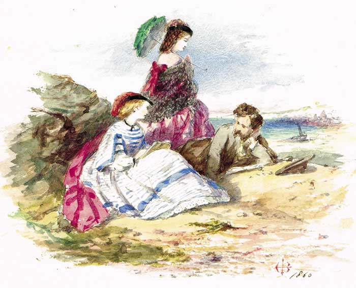 LADIES AND A GENTLEMAN ON A BEACH, 1860 and CONNEMARA, 1858 (A PAIR) by Frederick Henry Henshaw (1807-1891) at Whyte's Auctions