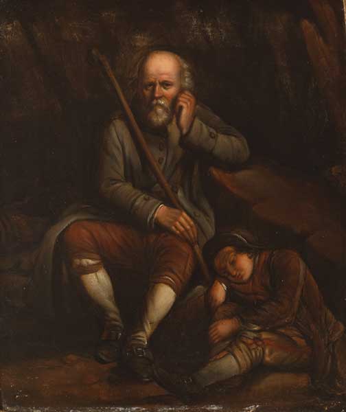 OLD MAN AND SLEEPING BOY, c.1880 at Whyte's Auctions