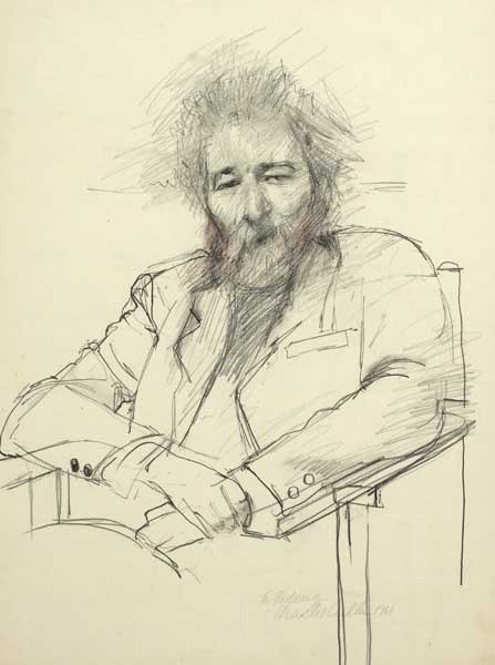 PORTRAIT OF PADRAIG O FAOLAIN, 1981 by Charles Cullen (b.1939) at Whyte's Auctions
