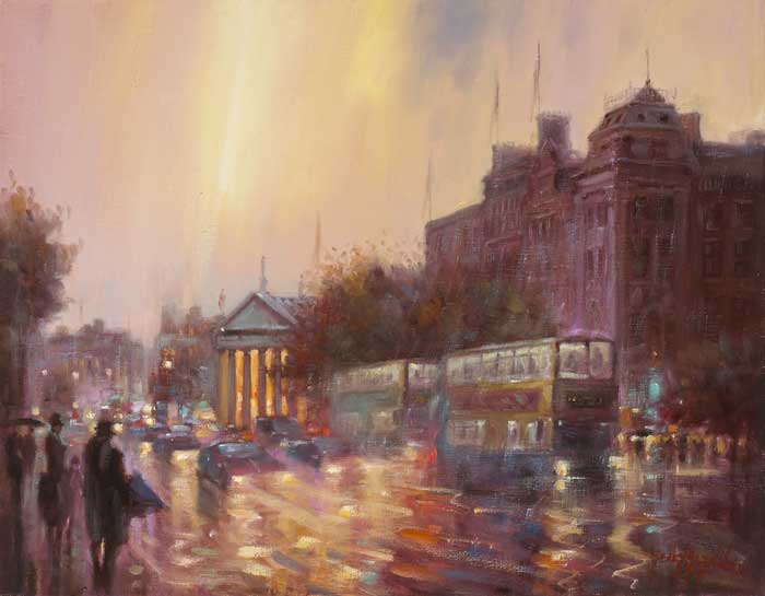 EVENING RUSH, WESTMORELAND STREET, DUBLIN 2009 by Gerry Glynn  at Whyte's Auctions