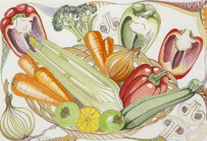 STILL LIFE WITH VEGETABLES, 1987 by Bridget Flinn (b.1961) at Whyte's Auctions