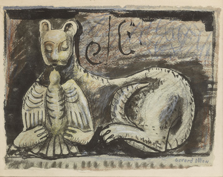 CAT AND BIRD by Gerard Dillon (1916-1971) at Whyte's Auctions