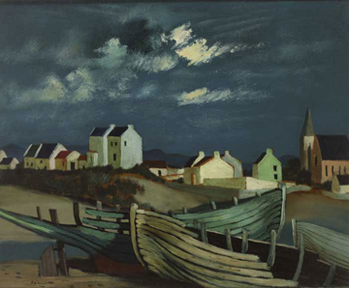 BOATS IN FALCARRAGH, COUNTY DONEGAL by Daniel O'Neill (1920-1974) at Whyte's Auctions