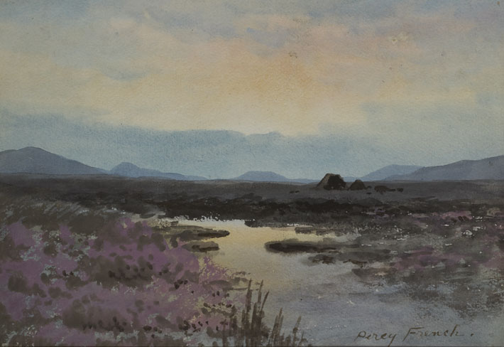 STREAM THROUGH BOG LANDSCAPE by William Percy French (1854-1920) at Whyte's Auctions