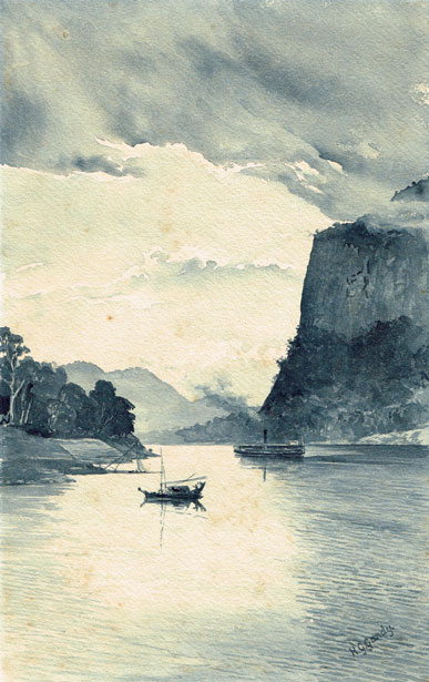 GORGE ON RIVER IRAWADDY NORTH OF MANDALAY, BURMA by Henry George Gandy DSO OBE (1879-1950) at Whyte's Auctions