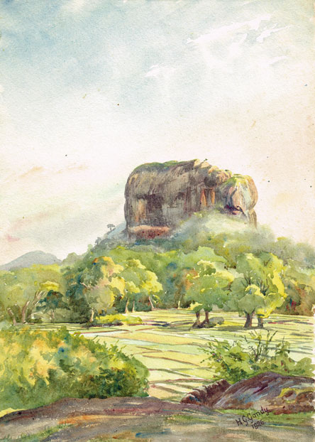 SIGIRI FROM REST HOUSE, CEYLON (SRI LANKA) by Henry George Gandy sold for �440 at Whyte's Auctions