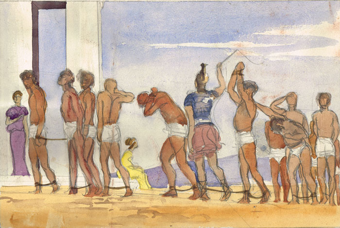 STUDY FOR "SLAVES IN THE FORUM", c.1940 and A COLLECTION OF EARLY FIGURE DRAWINGS by Ernest Columba Hayes RHA (1914-1978) at Whyte's Auctions