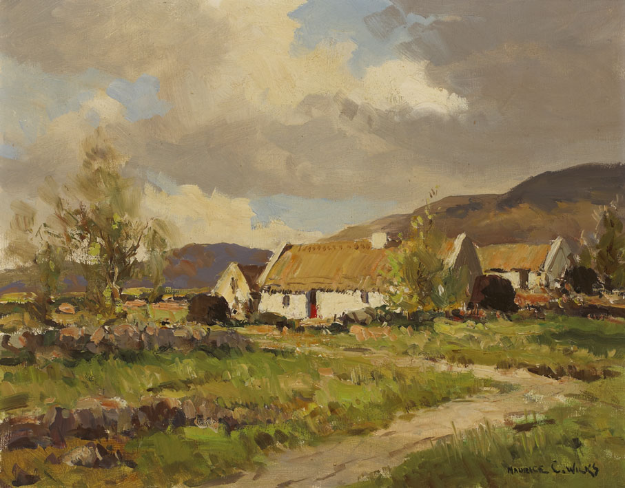COTTAGES NEAR CLIFDEN, CONNEMARA by Maurice Canning Wilks RUA ARHA (1910-1984) at Whyte's Auctions