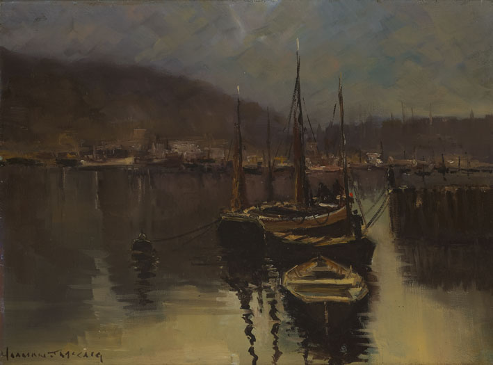 HARBOUR SCENE WITH FISHING BOATS by Norman J. McCaig (1929-2001) at Whyte's Auctions