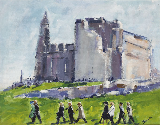 THE QUEEN AT THE ROCK OF CASHEL, COUNTY TIPPERARY by Michael Hanrahan (b.1951) at Whyte's Auctions