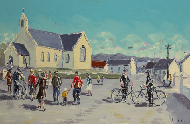 GOING TO MASS, ROUNDSTONE, COUNTY GALWAY by Ivan Sutton (b.1944) at Whyte's Auctions