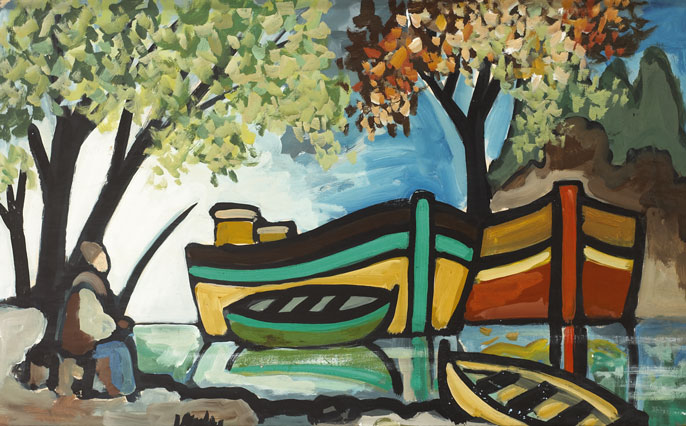 MARKEY FISHING by Markey Robinson (1918-1999) at Whyte's Auctions