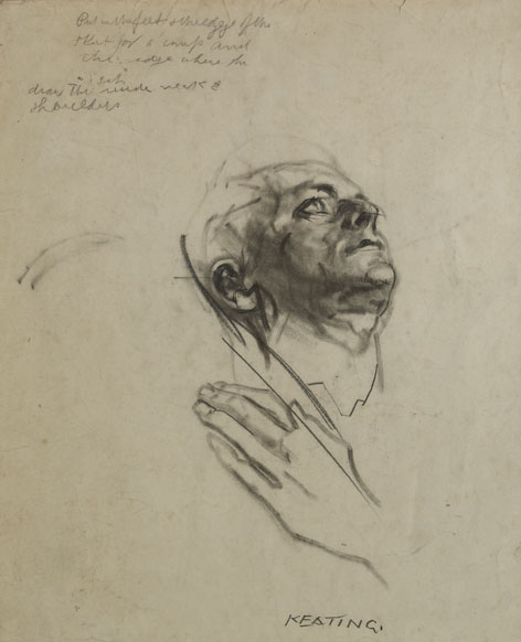 STUDY OF MALE HEAD AND HANDS by Se�n Keating PPRHA HRA HRSA (1889-1977) at Whyte's Auctions