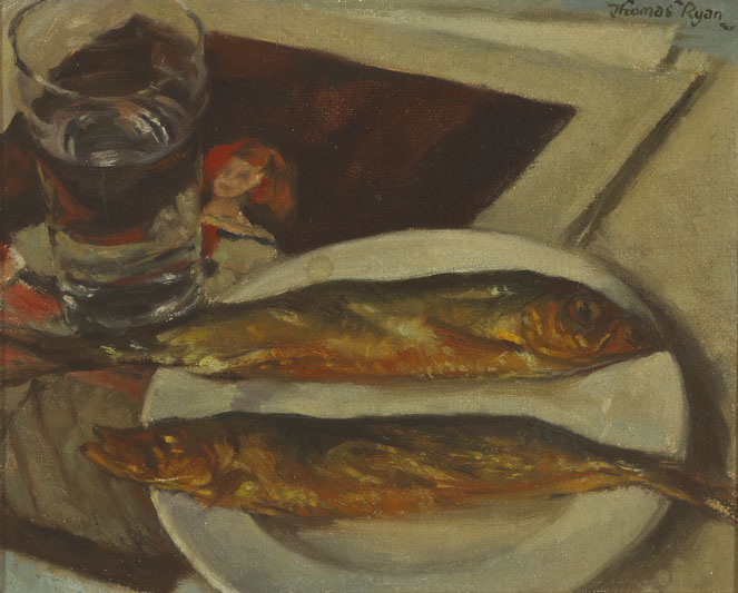 STILL LIFE WITH TWO FISH by Thomas Ryan PPRHA (1929-2021) at Whyte's Auctions