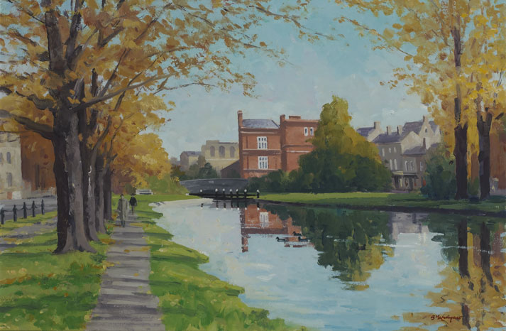CANAL AT BAGGOT STREET BRIDGE, AUTUMN by Brett McEntagart sold for �1,500 at Whyte's Auctions