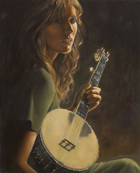 YOUNG WOMAN PLAYING A BANJO by Flemming Christoffersen  at Whyte's Auctions