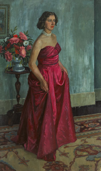 MRS JUNE STONHAM (THE ARTIST'S WIFE), 1957 by Frederick Henry Stonham sold for �600 at Whyte's Auctions