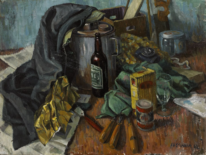 STILL LIFE WITH ARTIST'S MATERIALS, 1962 by Frederick Henry Stonham sold for 520 at Whyte's Auctions