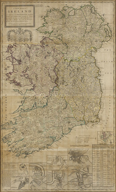 1714: Herman Moll map of Ireland at Whyte's Auctions