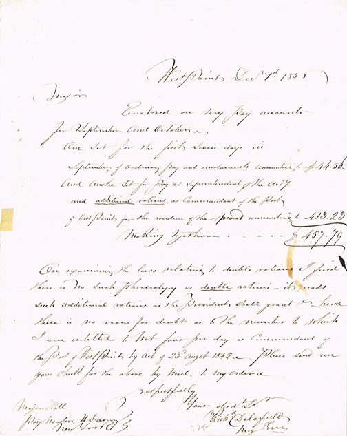 1835 (7 December) Major General Richard Delafield handwritten and signed letter at Whyte's Auctions
