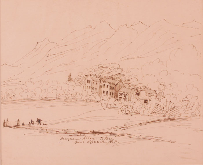 19th Century: Drawing of Derrynane Abbey, Kerry, home of Daniel O'Connell at Whyte's Auctions