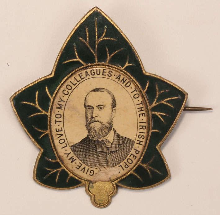 1890s: Charles Stewart Parnell 'Ivy Day' enamel badge at Whyte's Auctions