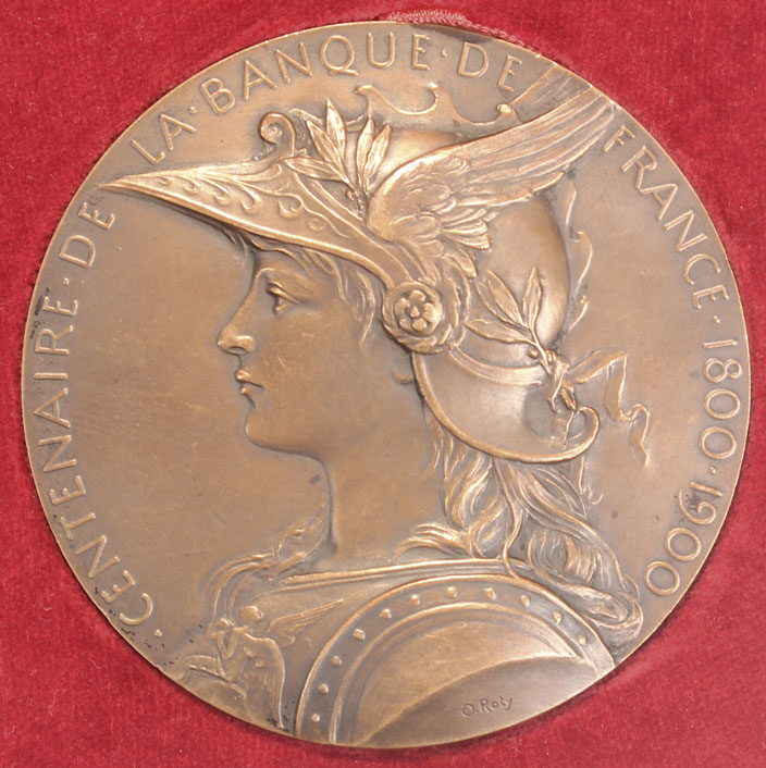 1900-1914: Bank of France centennial medallion and L'cole Centrale medal at Whyte's Auctions