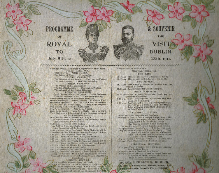 1911 (July 8-13) Decorative souvenir programme of the Royal Visit to Dublin at Whyte's Auctions