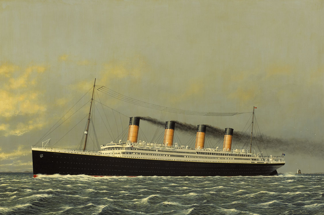 1912 (April 11) James Morton painting of Titanic passing the Fastnet at Whyte's Auctions