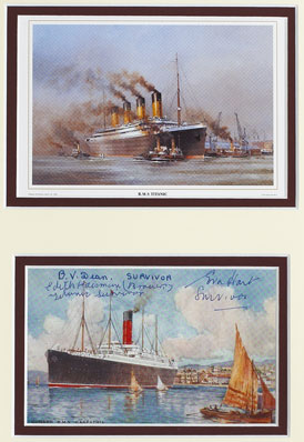 1912 (15 April) RMS Carpathia postcard signed by three Titanic survivors
 at Whyte's Auctions